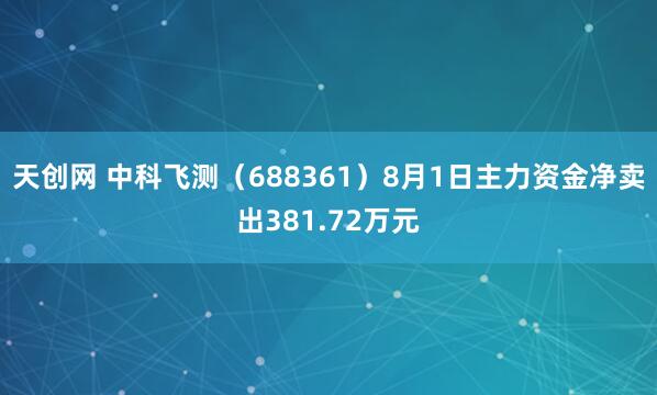 天创网 中科飞测（688361）8月1日主力资金净卖出381.72万元
